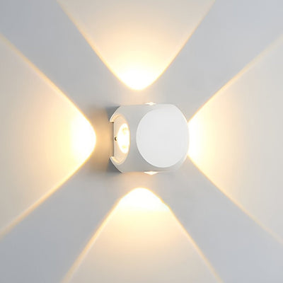 Silvery Modern Minimalist Metal Outdoor Sconce Wall Lamp