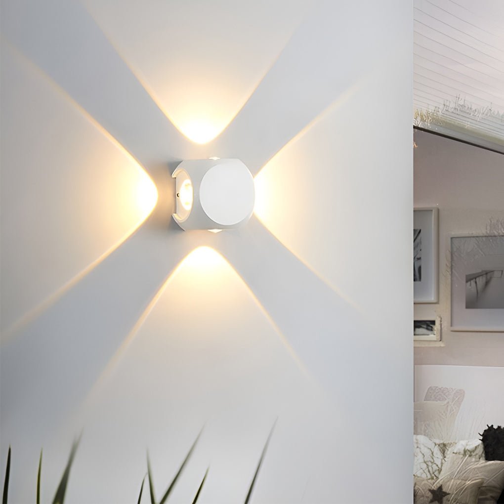 Silvery Modern Minimalist Metal Outdoor Sconce Wall Lamp