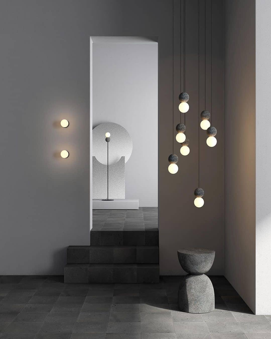 Eirinise Wall Lamp Concrete Opal Glass