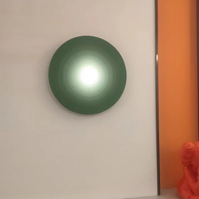 Aria Modern Round Indoor Wall Lamp Wood Bedroom Living Room - Neutral Decor
