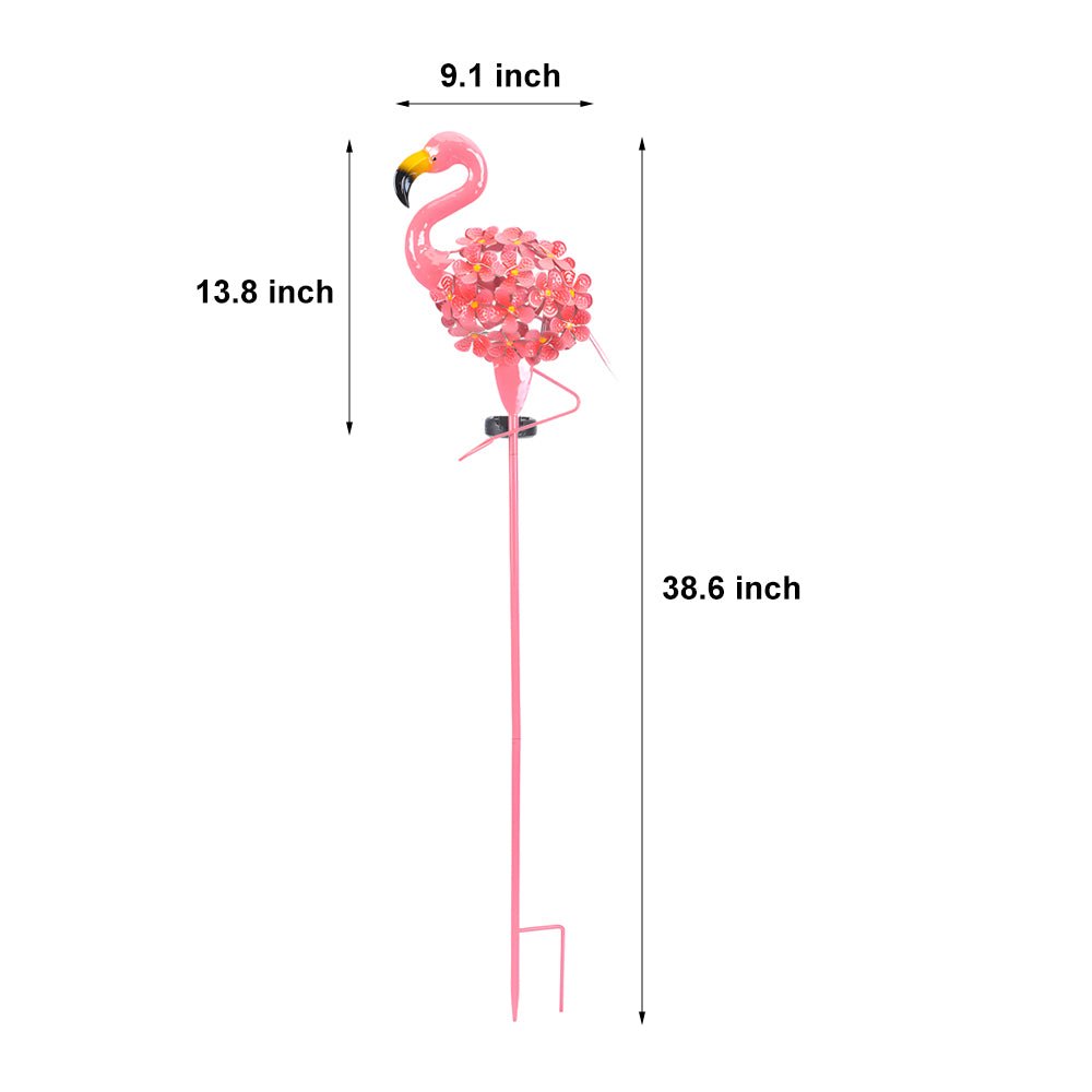 Flod Flamingo Solar Stake LED Iron Outdoor Pathway Lamp