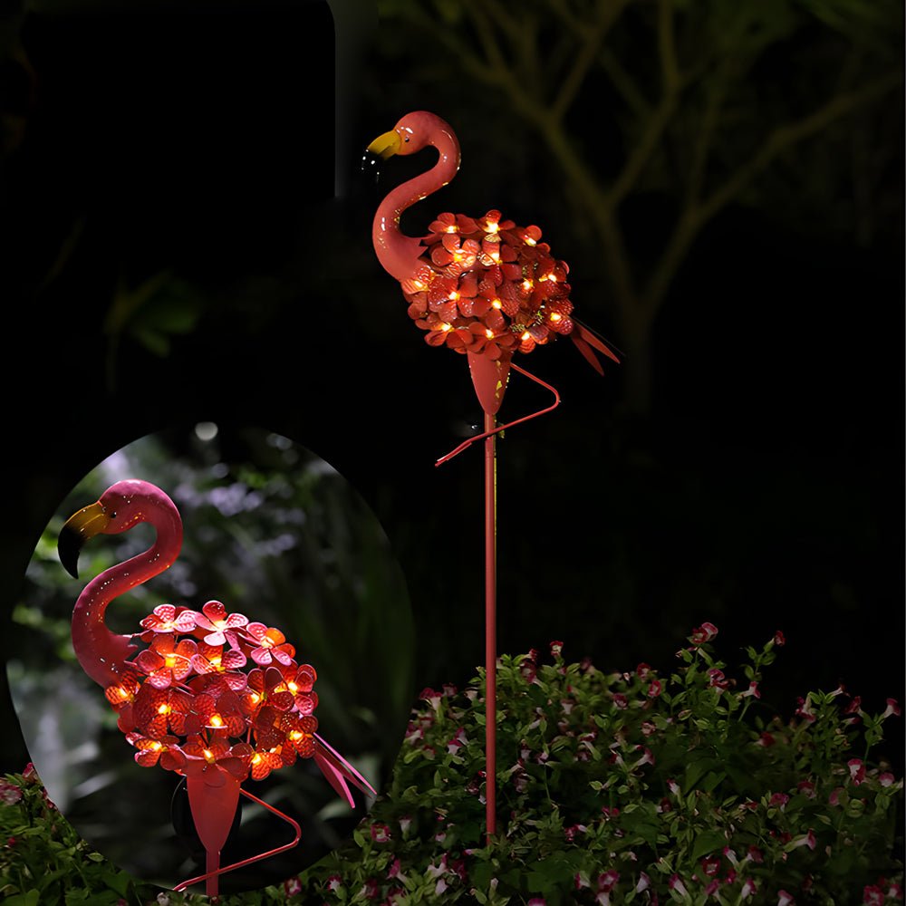 Flod Flamingo Solar Stake LED Iron Outdoor Pathway Lamp