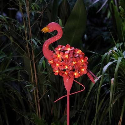 Flod Flamingo Solar Stake LED Iron Outdoor Pathway Lamp