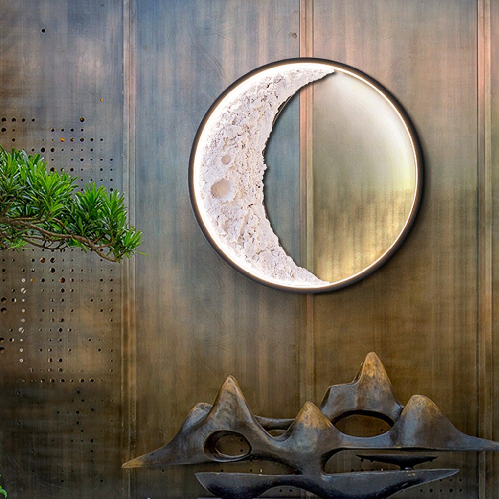 Sigmn Moon Crescent LED Aluminum Resin Outdoor Wall Light