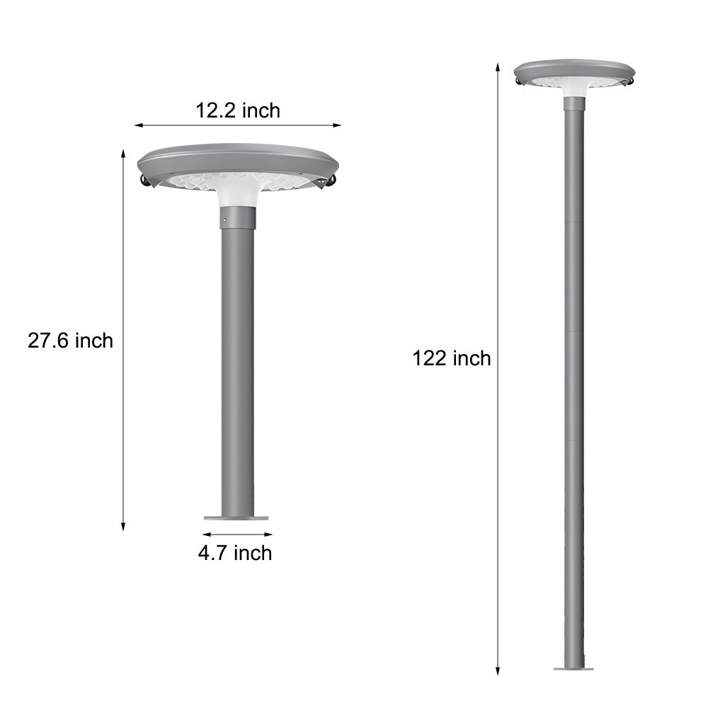 Ward Modern Round Dual Motion Sensor LED Aluminum Outdoor Post Lights
