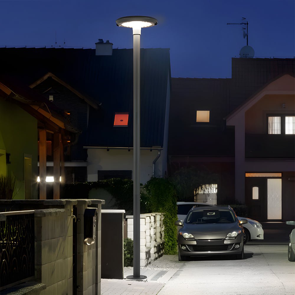 Ward Modern Round Dual Motion Sensor LED Aluminum Outdoor Post Lights