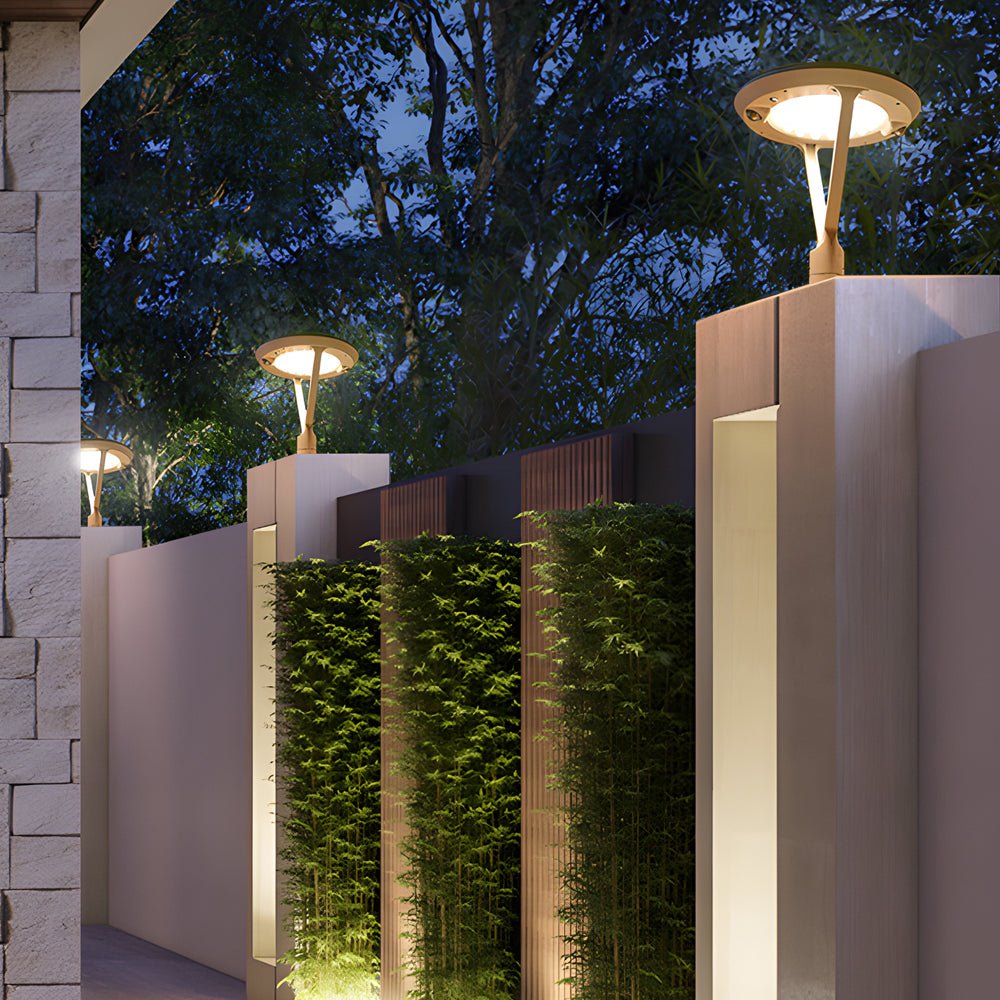 Horten Modern Round Dual LED Aluminum Outdoor Post Pillar Lamp