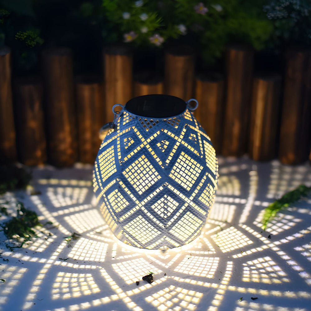 Cubn Moroccan Portable Solar LED Iron Outdoor Hanging Lantern
