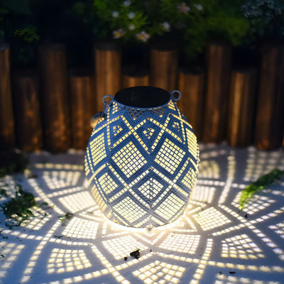 Cubn Moroccan Portable Solar LED Iron Outdoor Hanging Lantern