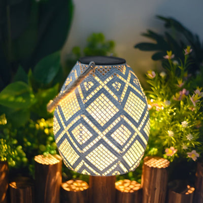 Cubn Moroccan Portable Solar LED Iron Outdoor Hanging Lantern