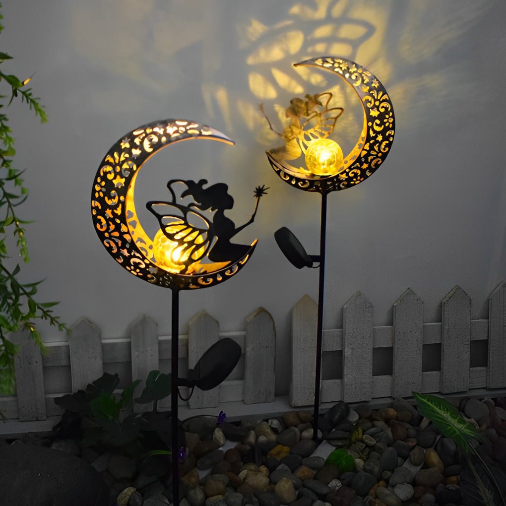 Edeline Mystical Moon Sun Flame Iron Outdoor Light