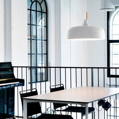Sylivenne Pendant Lamp White Shade Wood