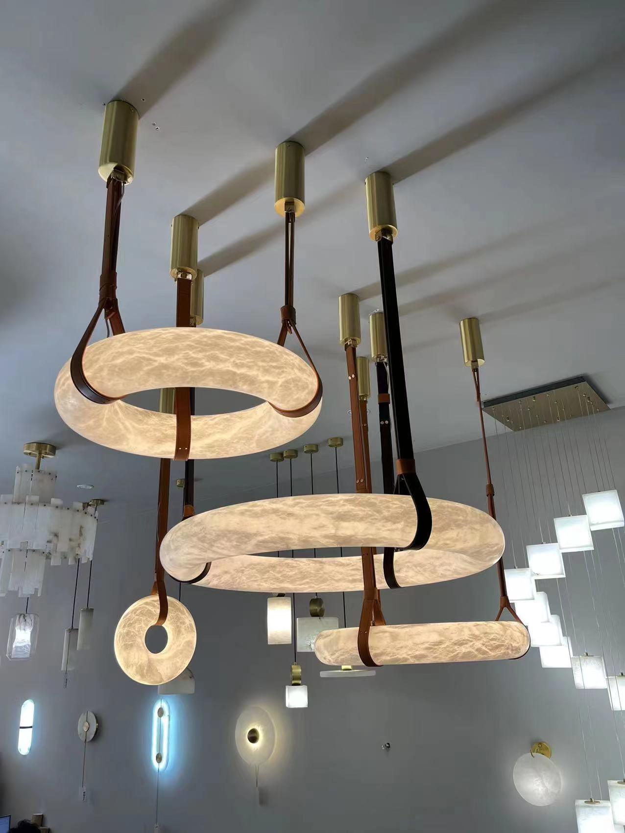 Tarys Alabaster Chandeliers  Ring Leather Strap Version B