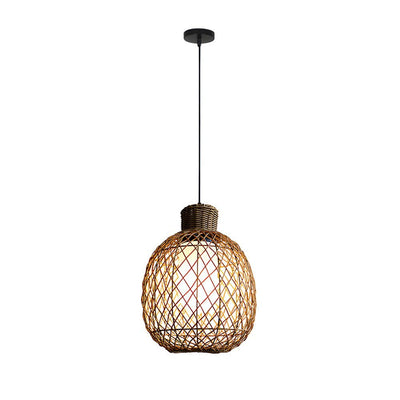 Julianay Rustic Modern Rattan Outdoor Pendant Lantern Lights