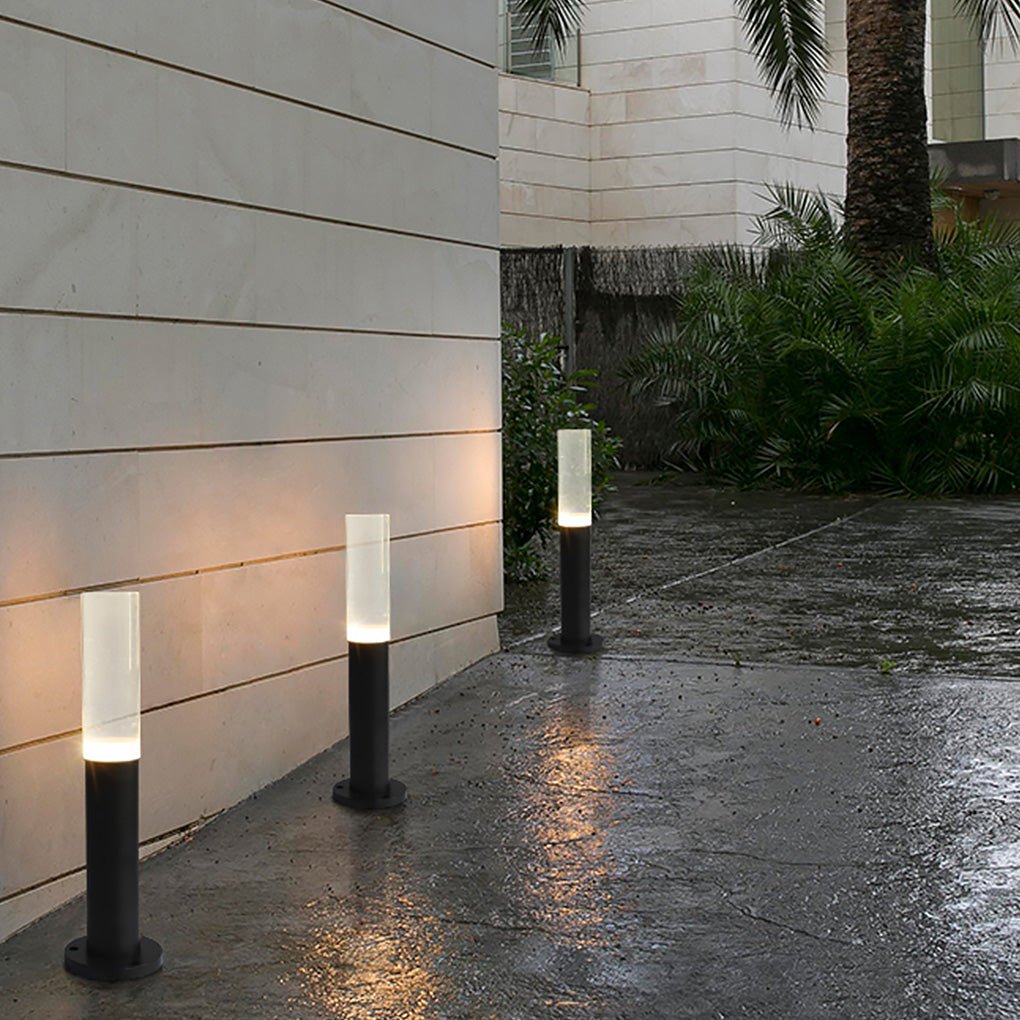 Ryan Transparent Modern Aluminum Outdoor Pathway Bollard Lights
