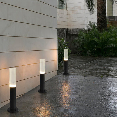 Ryan Transparent Modern Aluminum Outdoor Pathway Bollard Lights