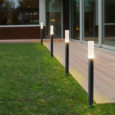 Ryan Transparent Modern Aluminum Outdoor Pathway Bollard Lights