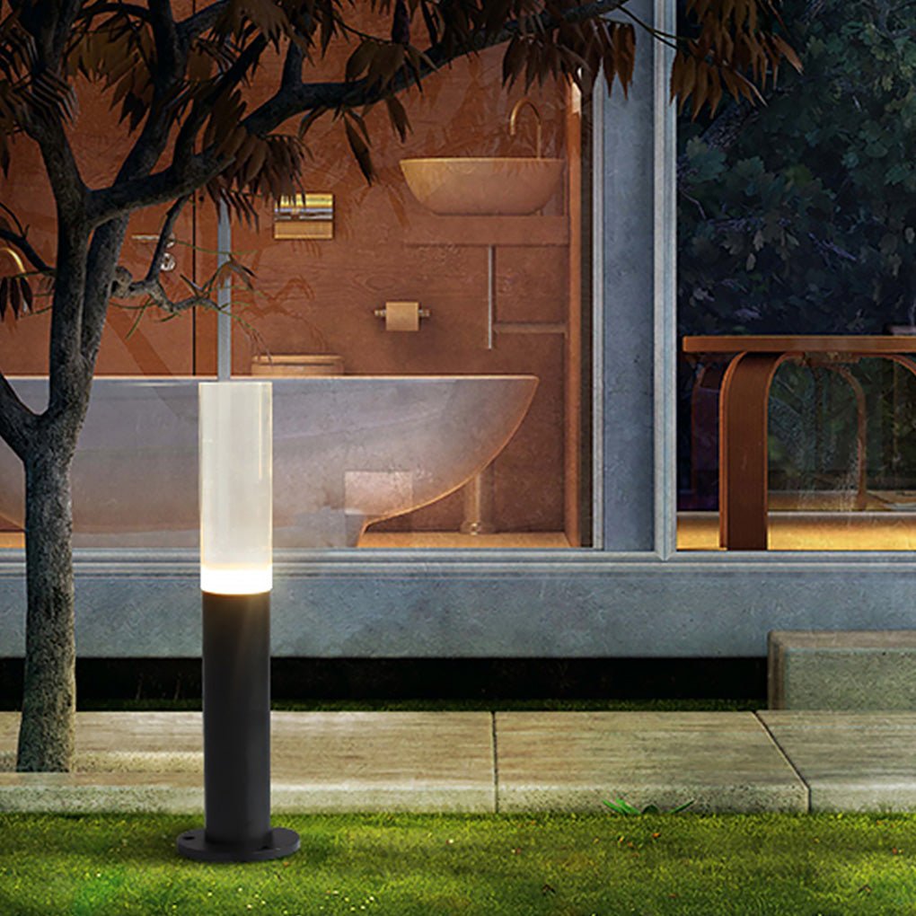 Ryan Transparent Modern Aluminum Outdoor Pathway Bollard Lights