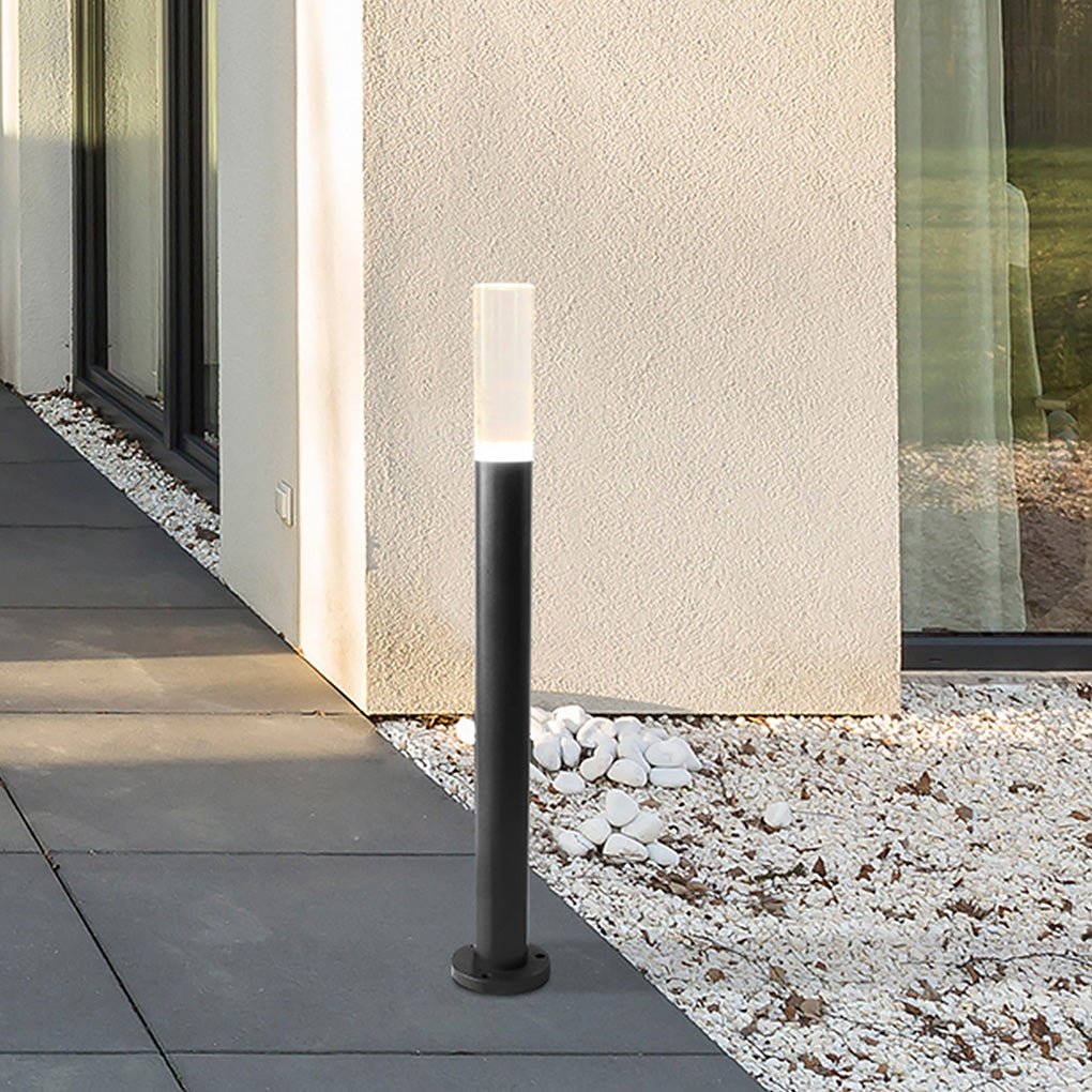 Ryan Transparent Modern Aluminum Outdoor Pathway Bollard Lights