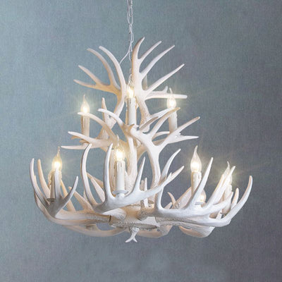 Silva Rustic Antler Resin Chandelier Dining Room - Neutral Decor