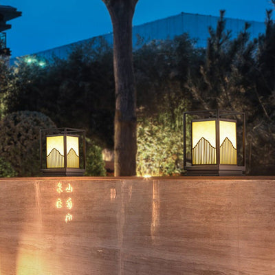 Samantha Elegant Classic Square Marble Outdoor Light