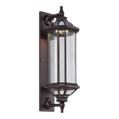 Peacemy Retro Ribbed Solar Glass Outdoor Wall Light