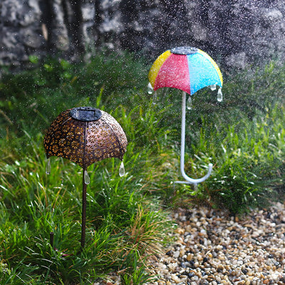 Besa Retro Umbrella Colorful Iron Outdoor Pathway Lighting