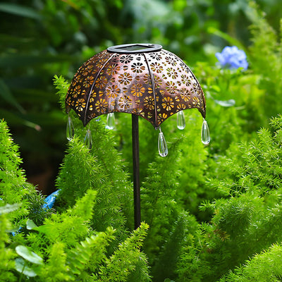 Besa Retro Umbrella Colorful Iron Outdoor Pathway Lighting