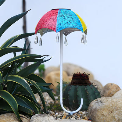 Besa Retro Umbrella Colorful Iron Outdoor Pathway Lighting