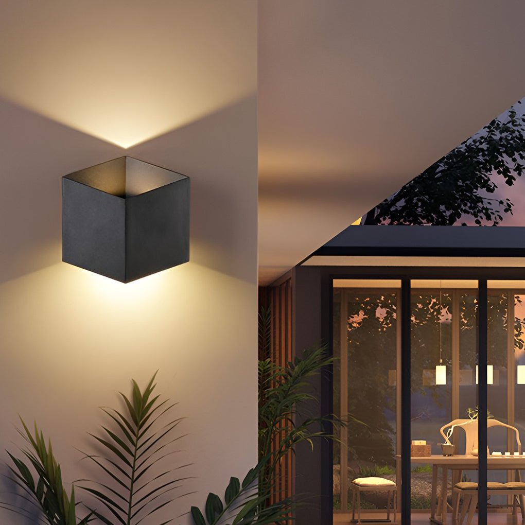 Judith Square Modern Metal Outdoor Wall Lights