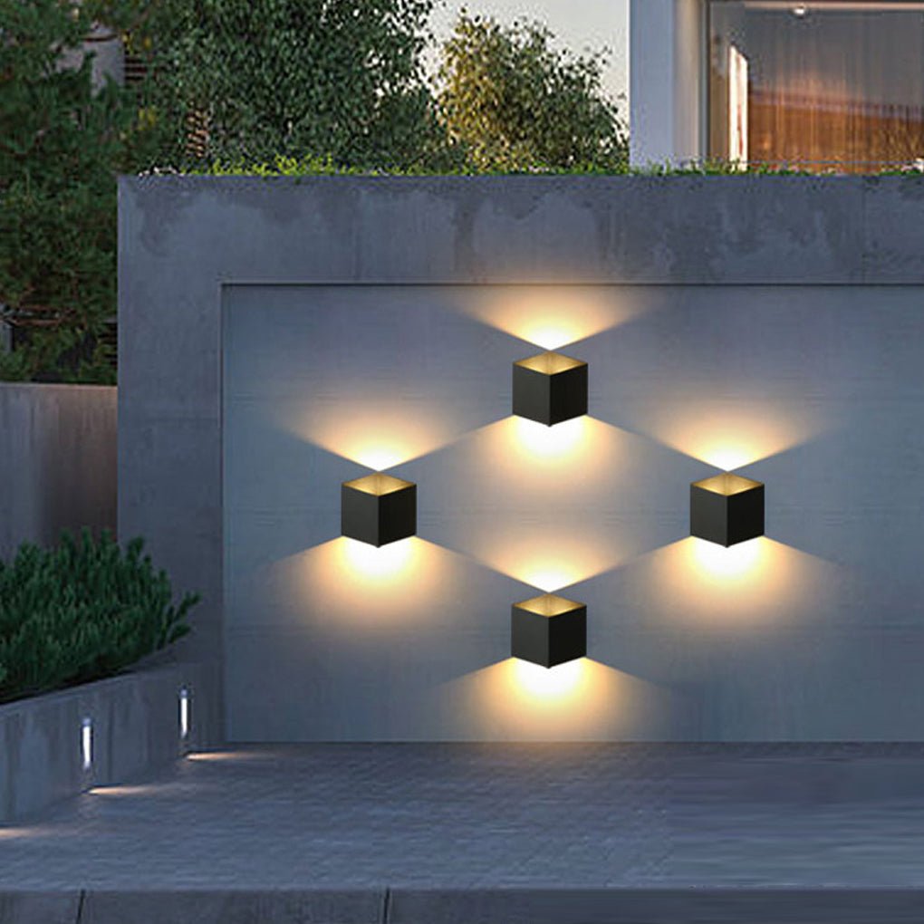 Judith Square Modern Metal Outdoor Wall Lights
