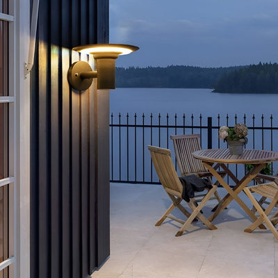 Angela Round UFO-shaped Metal Outdoor Sconces Wall Lamp