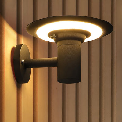 Angela Round UFO-shaped Metal Outdoor Sconces Wall Lamp