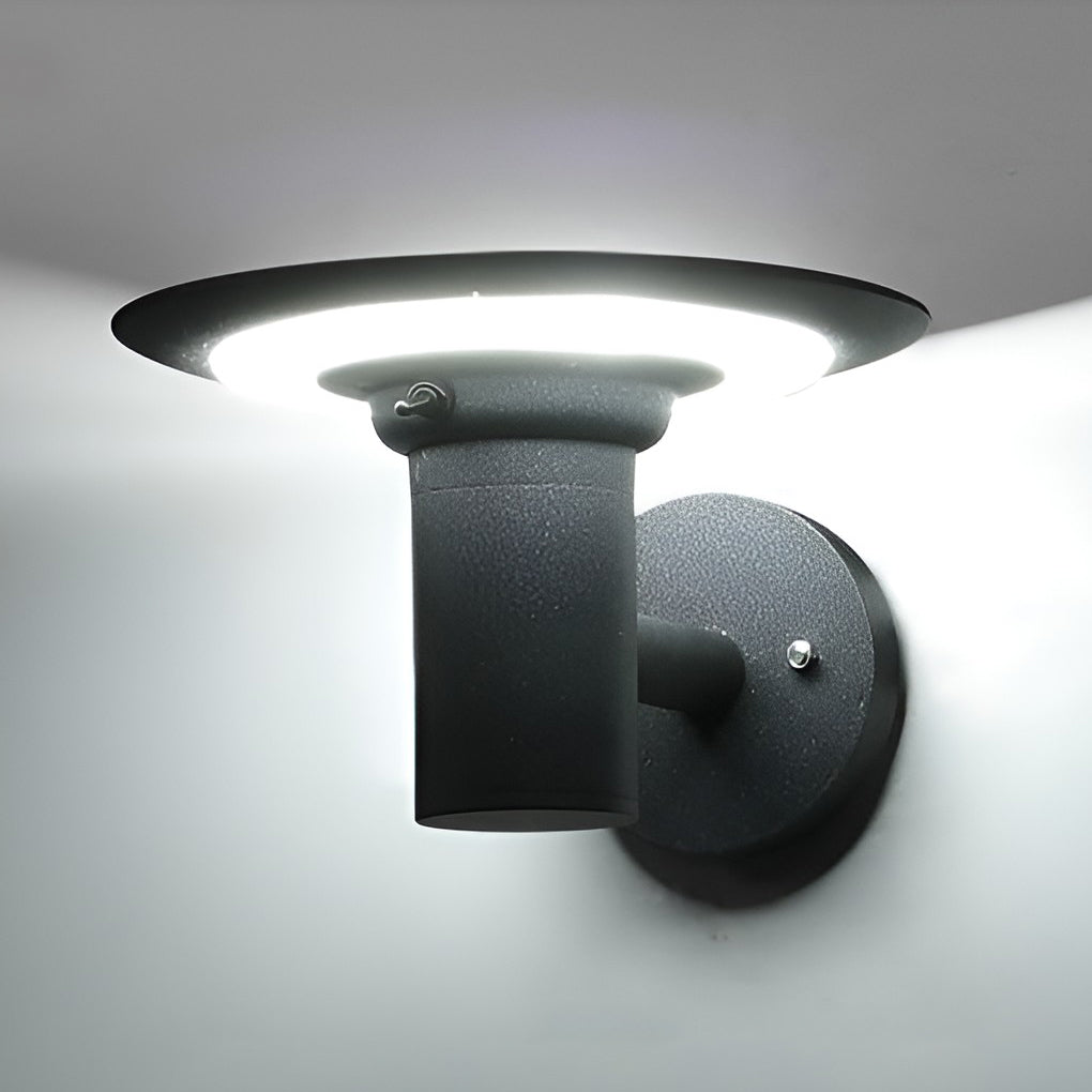 Angela Round UFO-shaped Metal Outdoor Sconces Wall Lamp
