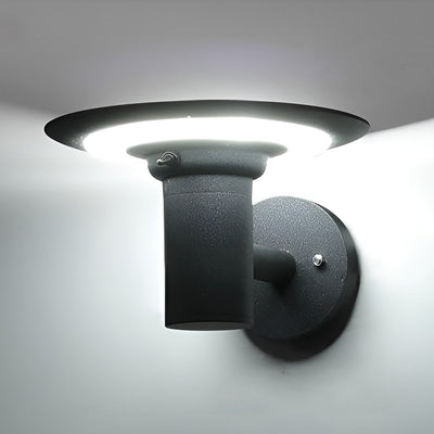 Angela Round UFO-shaped Metal Outdoor Sconces Wall Lamp