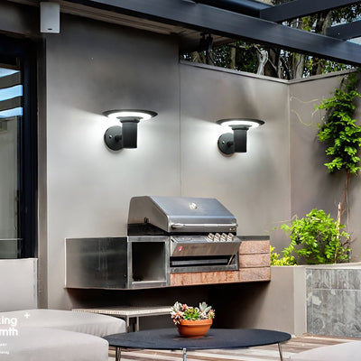 Angela Round UFO-shaped Metal Outdoor Sconces Wall Lamp