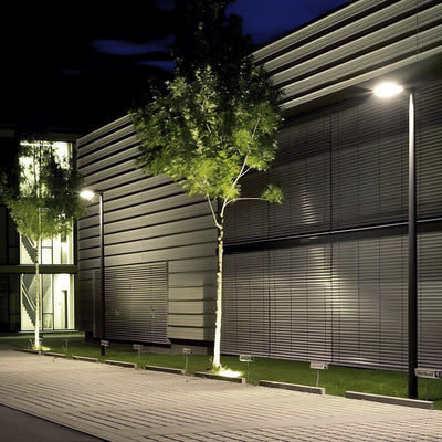 Winthr Round LED Arm Post Aluminum Outdoor Light