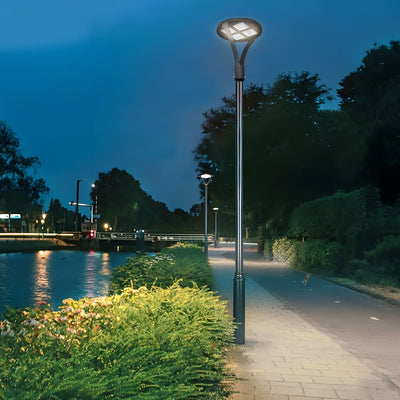 Winthr Round LED Arm Post Aluminum Outdoor Light
