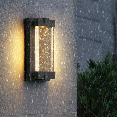 Wea Rectangular Bubbles Crystal Outdoor Wall Lights