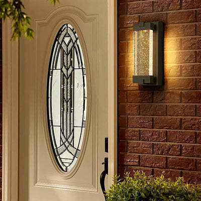 Wea Rectangular Bubbles Crystal Outdoor Wall Lights