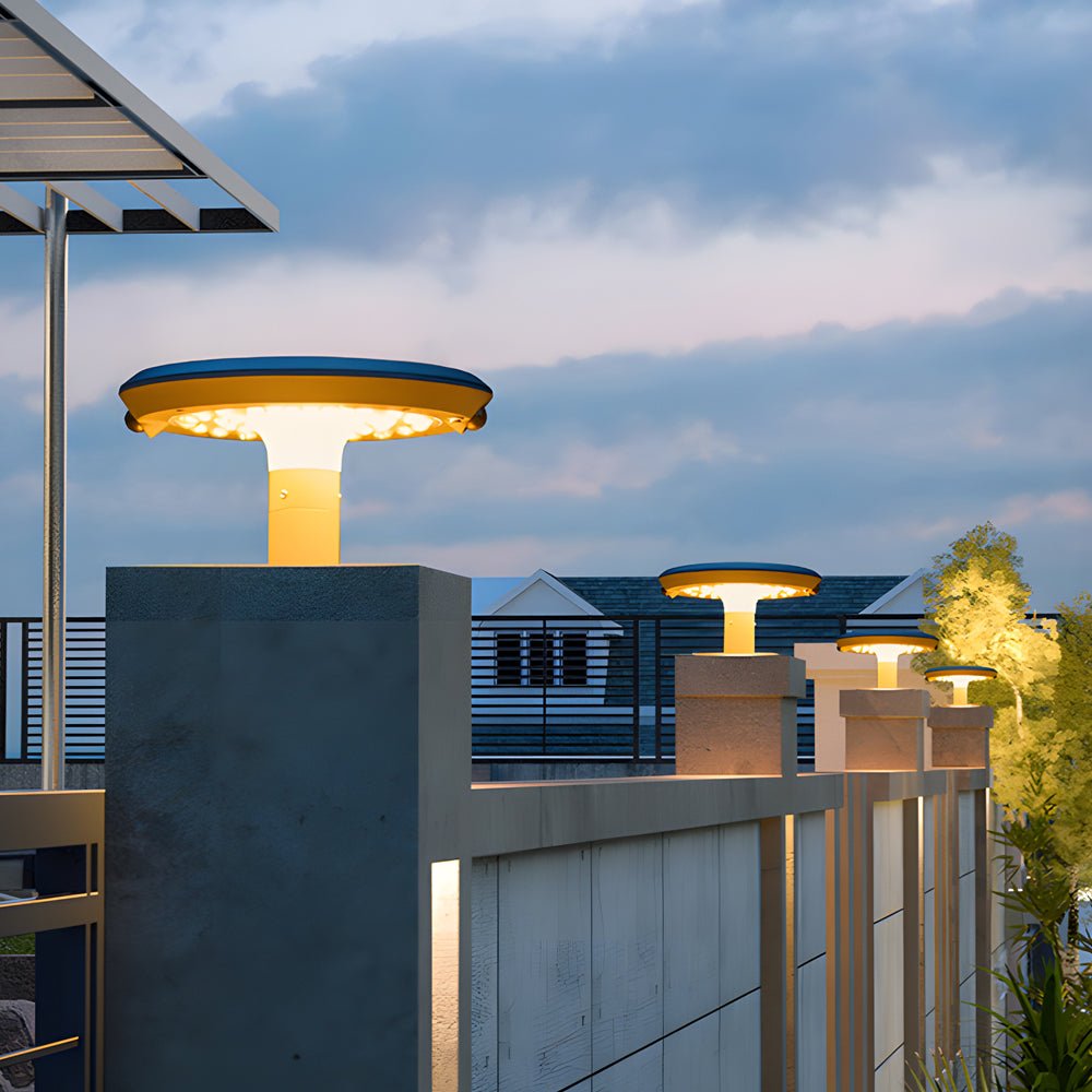 Vanda Simple Round LED Solar LED Aluminum Outdoor Post Light