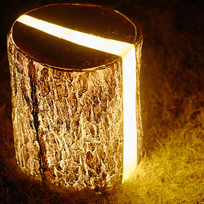 Warrior Realistic Tree Stump LED Cylindrical Resin Outdoor Lights