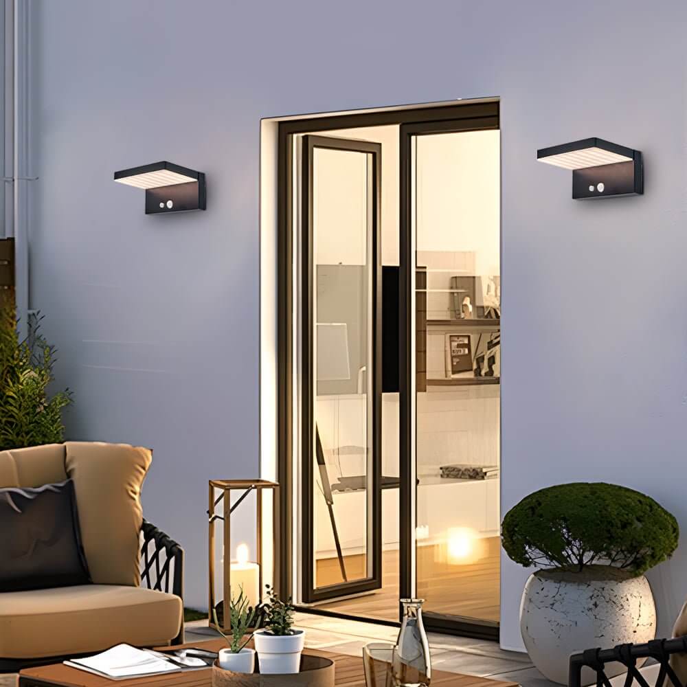 Tristan Solar LED Motion Sensor Aluminum Outdoor Wall Light