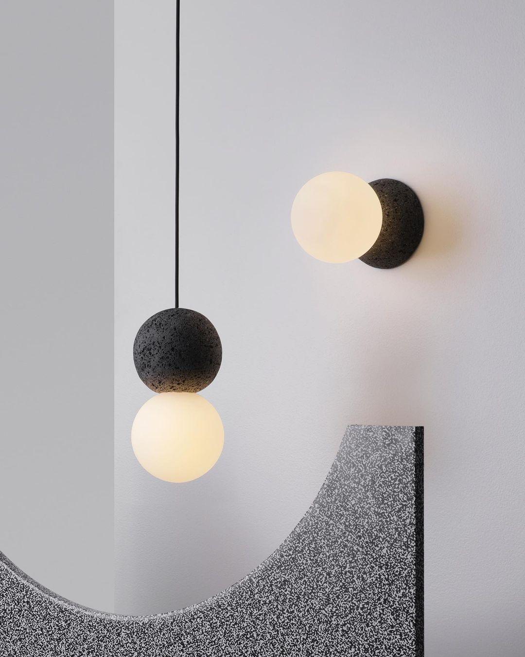 Eirinise Wall Lamp Concrete Opal Glass