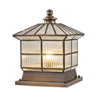 Oneaa Classic Glass Outdoor Pillar Post Light