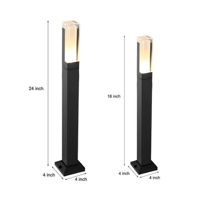 Brina Sleek Cuboid Bollard Waterproof Metal Outdoor Lights