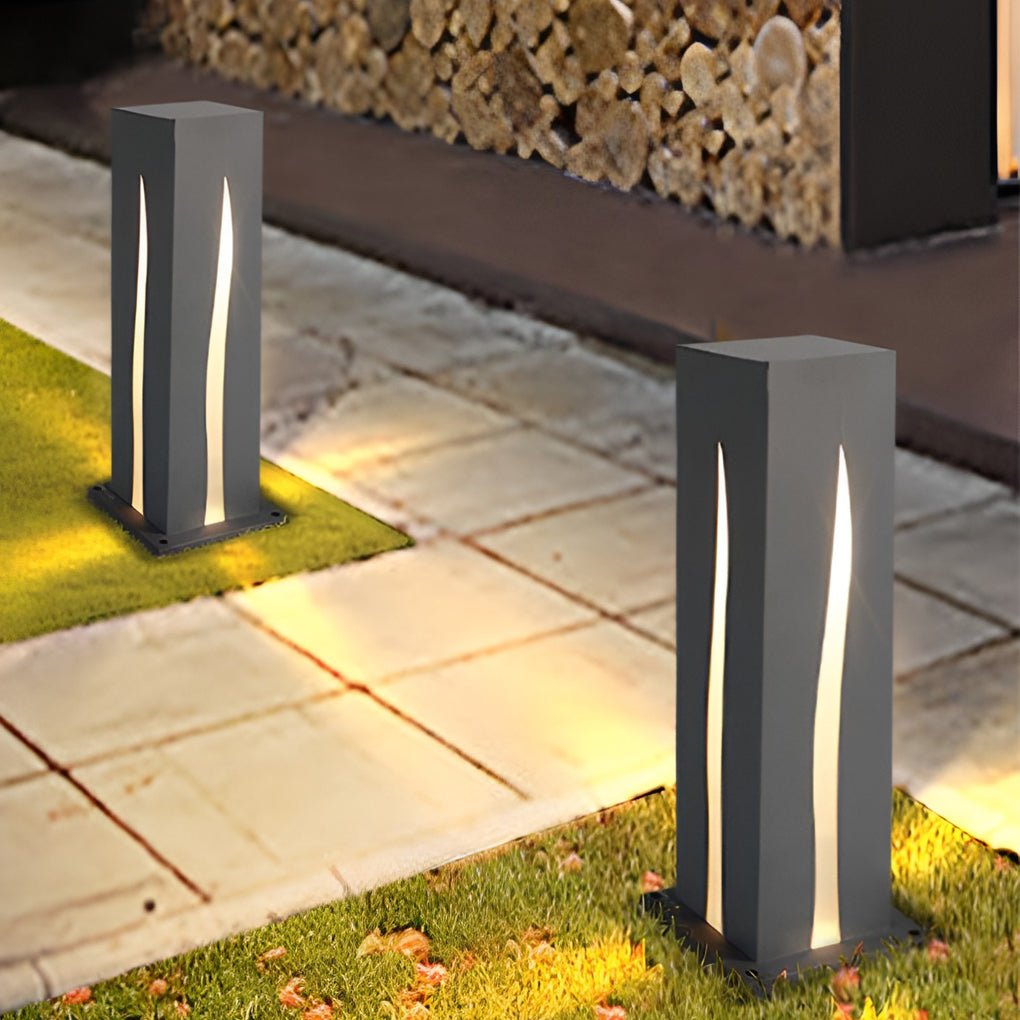 Davida Elegant Rectangular Pathway Metal Outdoor Lights