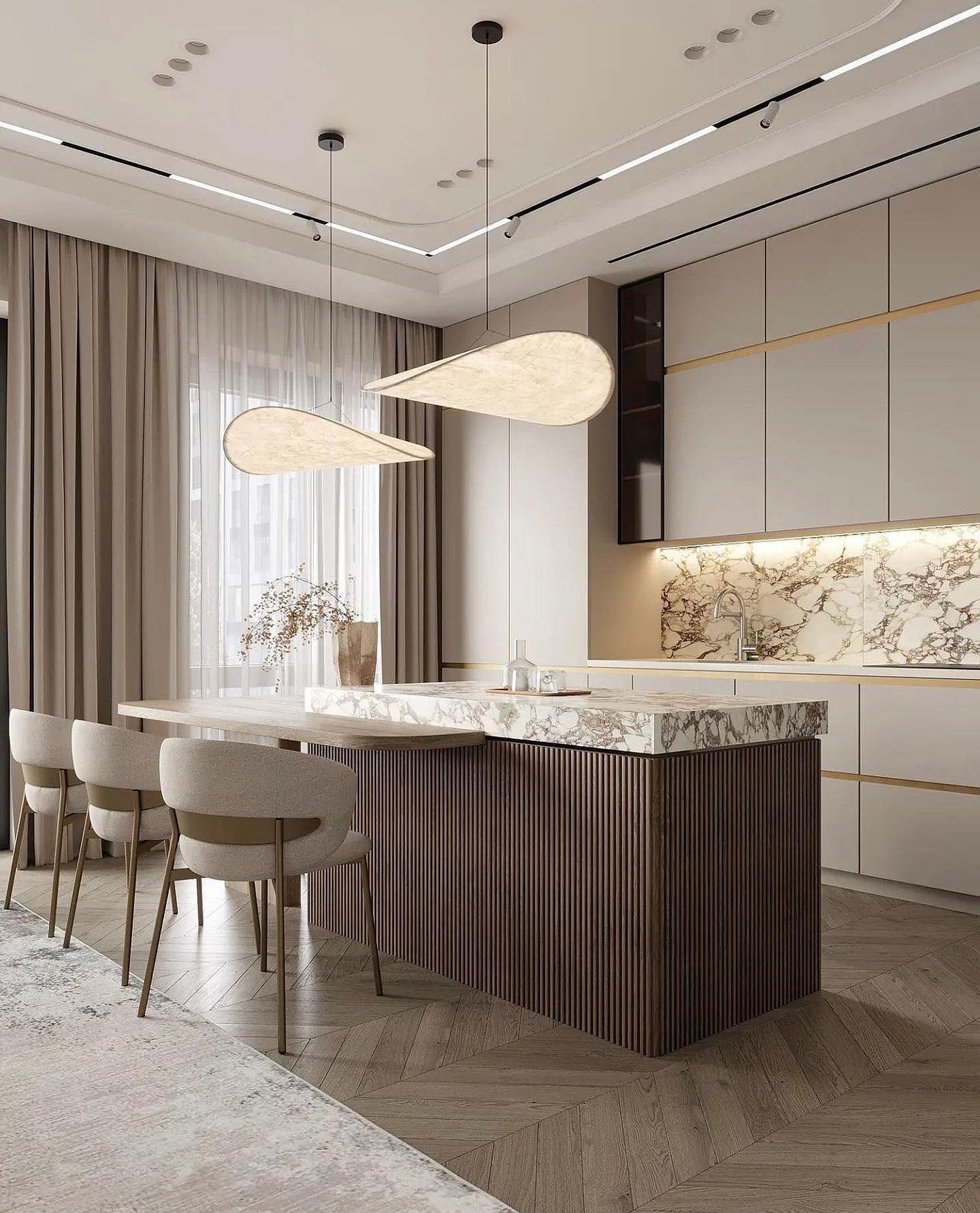 Larenol Paper & Glass Fiber Pendant Lamp