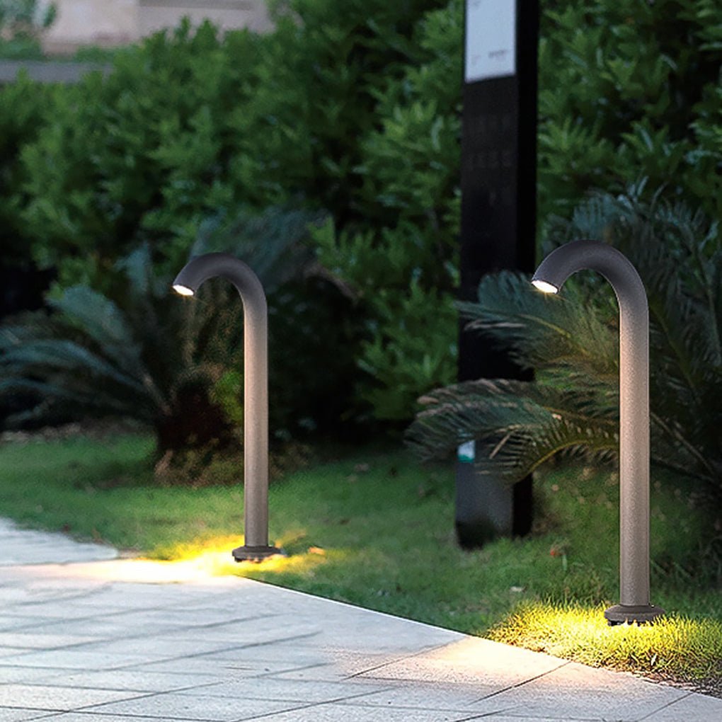 Blackb Curved Arch Aluminum Outdoor Paths Light