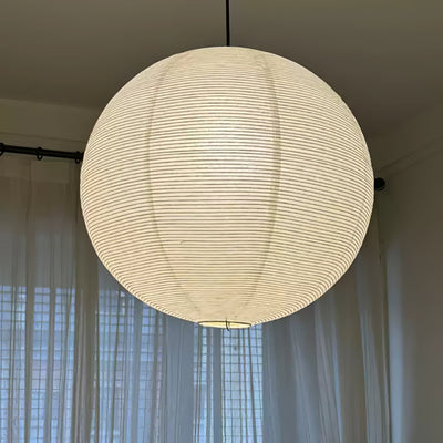 Noveno Pendant Lamp Bamboo Washi Paper Round